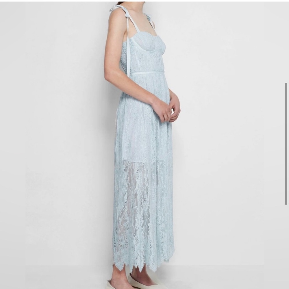 Jonathan Simkhai ~ Elegant Light Blue Lace Midi Dress - Picture 3 of 11